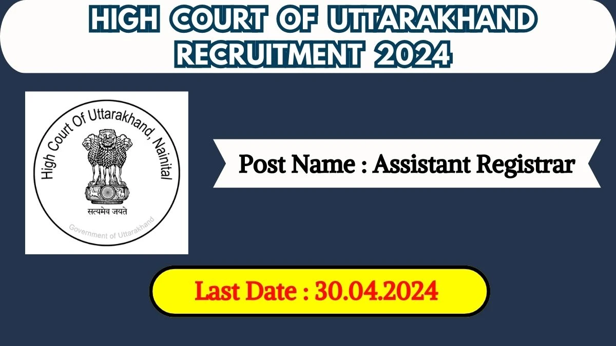 High Court of Uttarakhand Recruitment 2024 Check Post, Age Limit, Tenure, Salary, Qualification And How To Apply