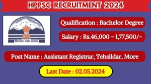 HPPSC Recruitment 2024 Monthly Salary Up To 1,77,500, Check Posts, Vacancies, Qualification, Age, Selection Process and How To Apply