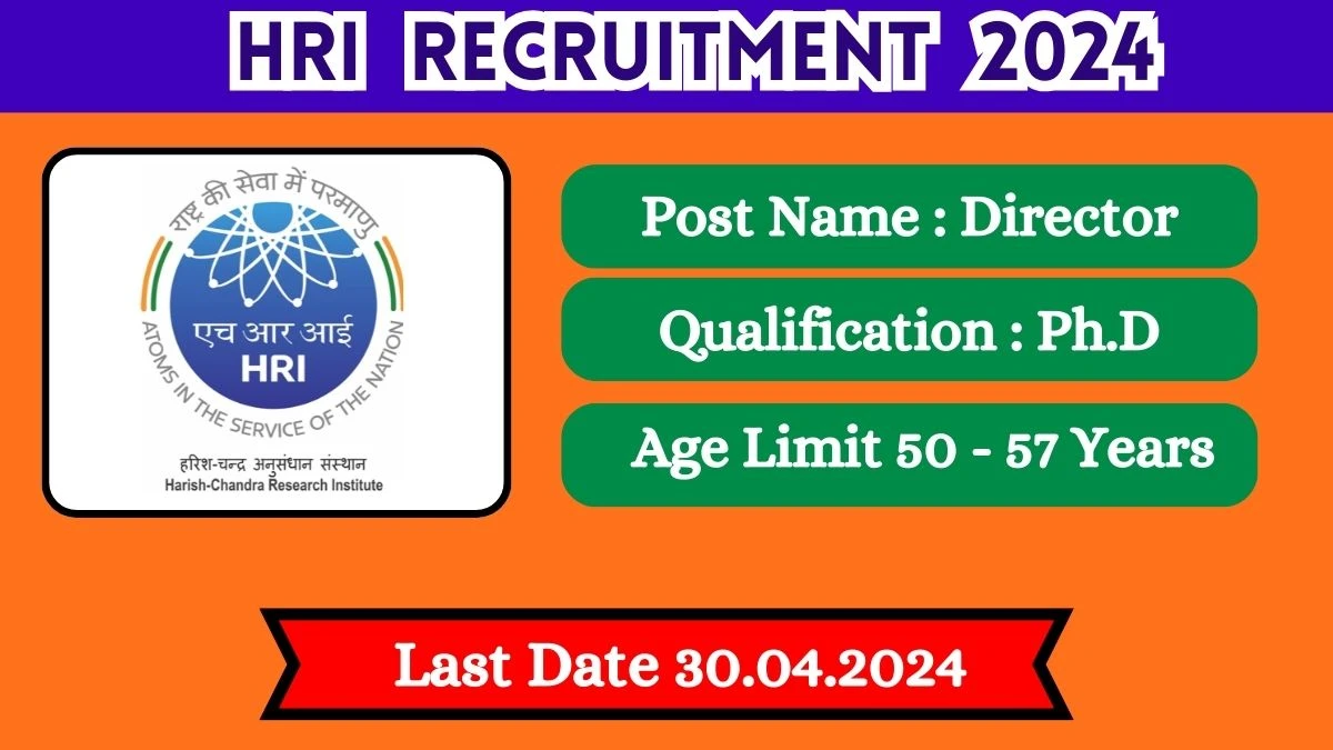HRI Recruitment 2024: New Opportunity Out, Check Vacancy, Post, Age Limit, Qualification, Selection Procedure and Application Procedure