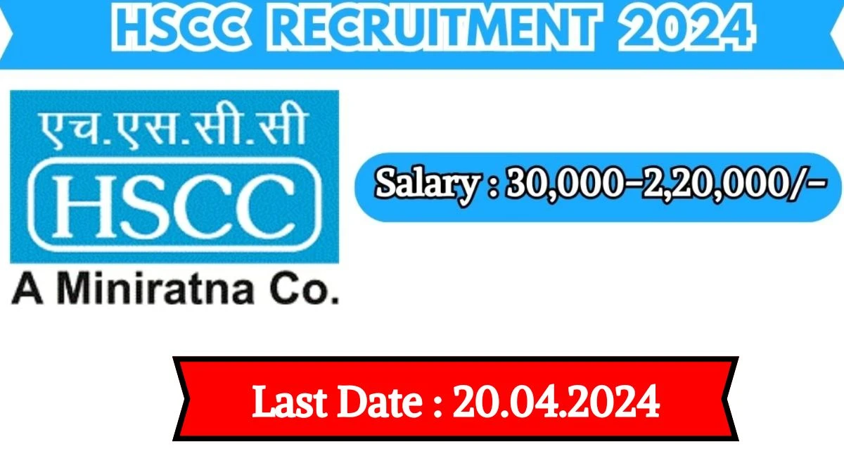 HSCC Recruitment 2024 Monthly Salary Up To 220000, Check Posts, Vacancies,  Age, Qualification And How to Apply