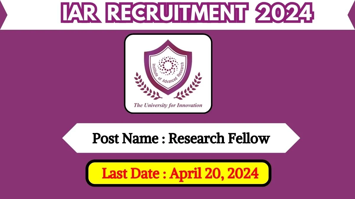 IAR Recruitment 2024 Check Posts, Salary, Qualification, Selection Process And How To Apply