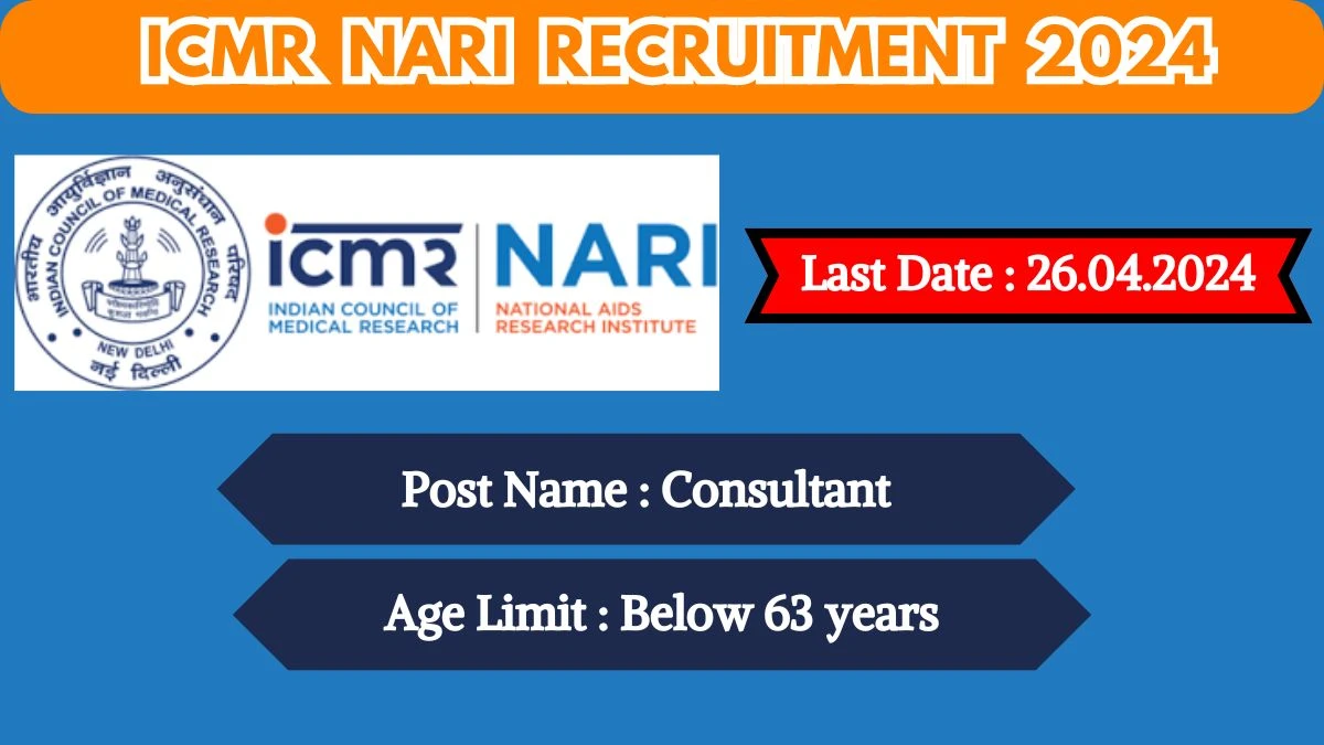 ICMR NARI Recruitment 2024 Notification Out, Check Post, Salary, Age, Qualification And How To Apply