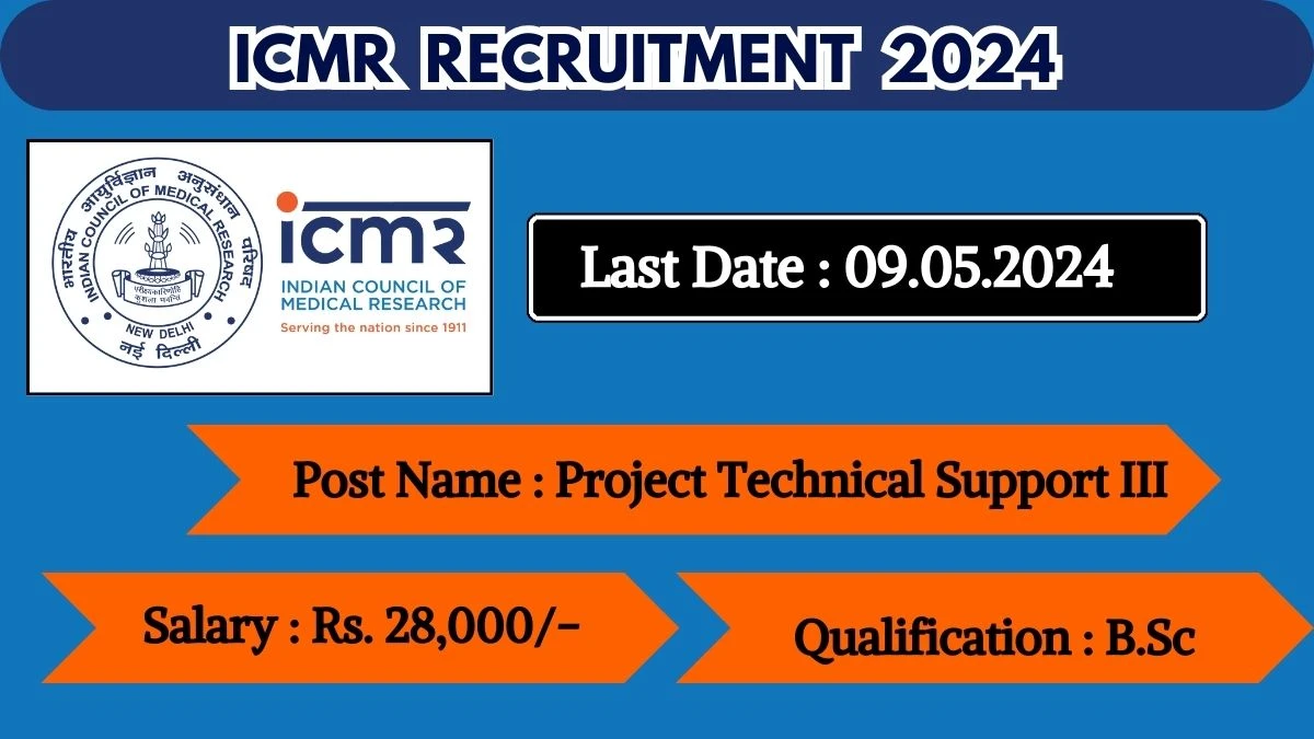 ICMR Recruitment 2024 New Notification Out, Check Post, Vacancies, Salary, Qualification, Age Limit and How to Apply