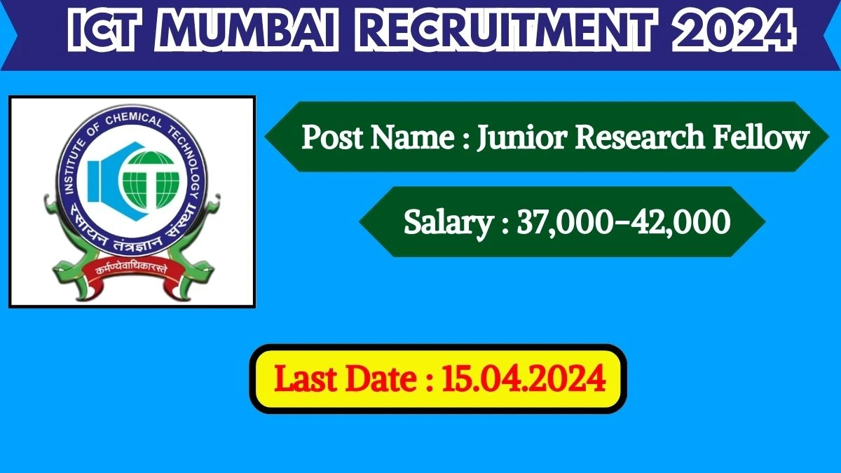 ICT Mumbai Recruitment 2024 Check Post, Qualification, Salary, And How To Apply