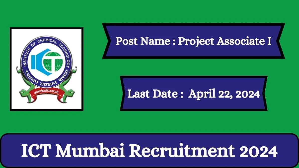 ICT Mumbai Recruitment 2024 Check Posts, Qualification, Selection Process And How To Apply