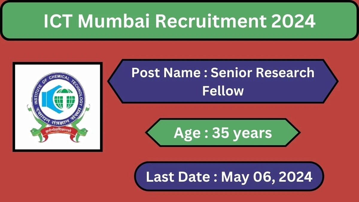 ICT Mumbai Recruitment 2024 Check Posts, Salary, Qualification, Age Limit And How To Apply