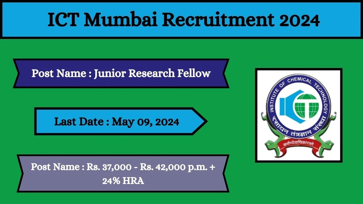 ICT Mumbai Recruitment 2024 Check Posts, Salary, Qualification, Selection Process And How To Apply