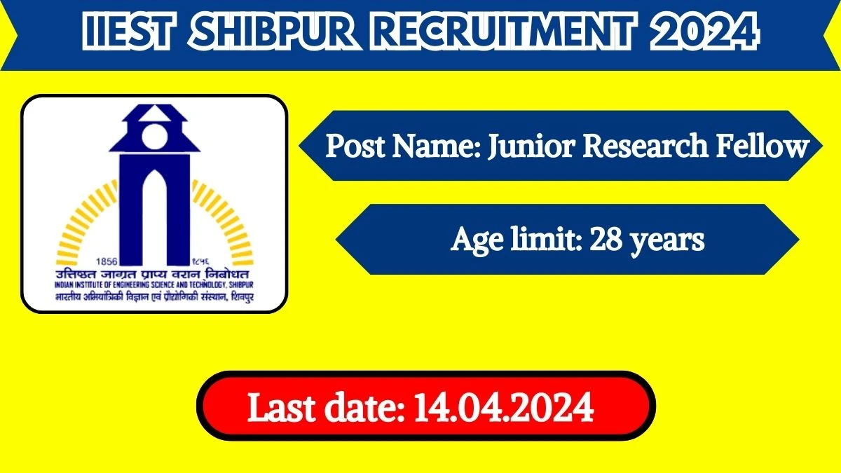 IIEST Shibpur Recruitment 2024 Check Post, Qualification, Age Limit And How To Apply