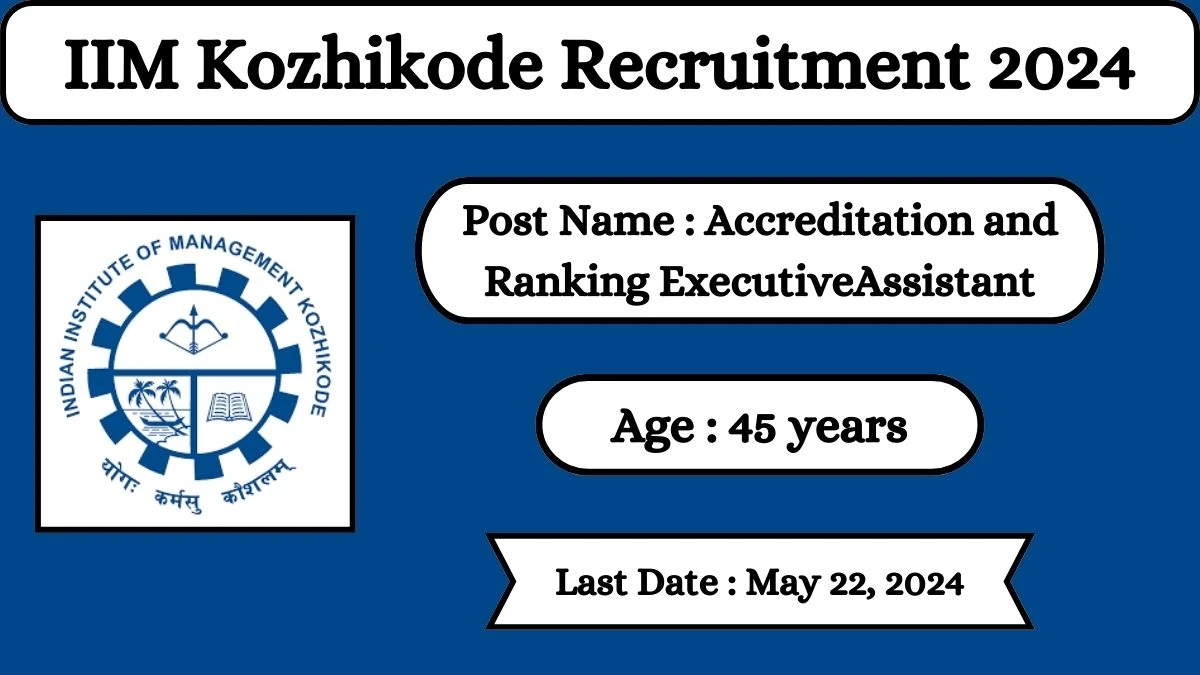 IIM Kozhikode Recruitment 2024 Check Posts, Salary, Qualification And How To Apply