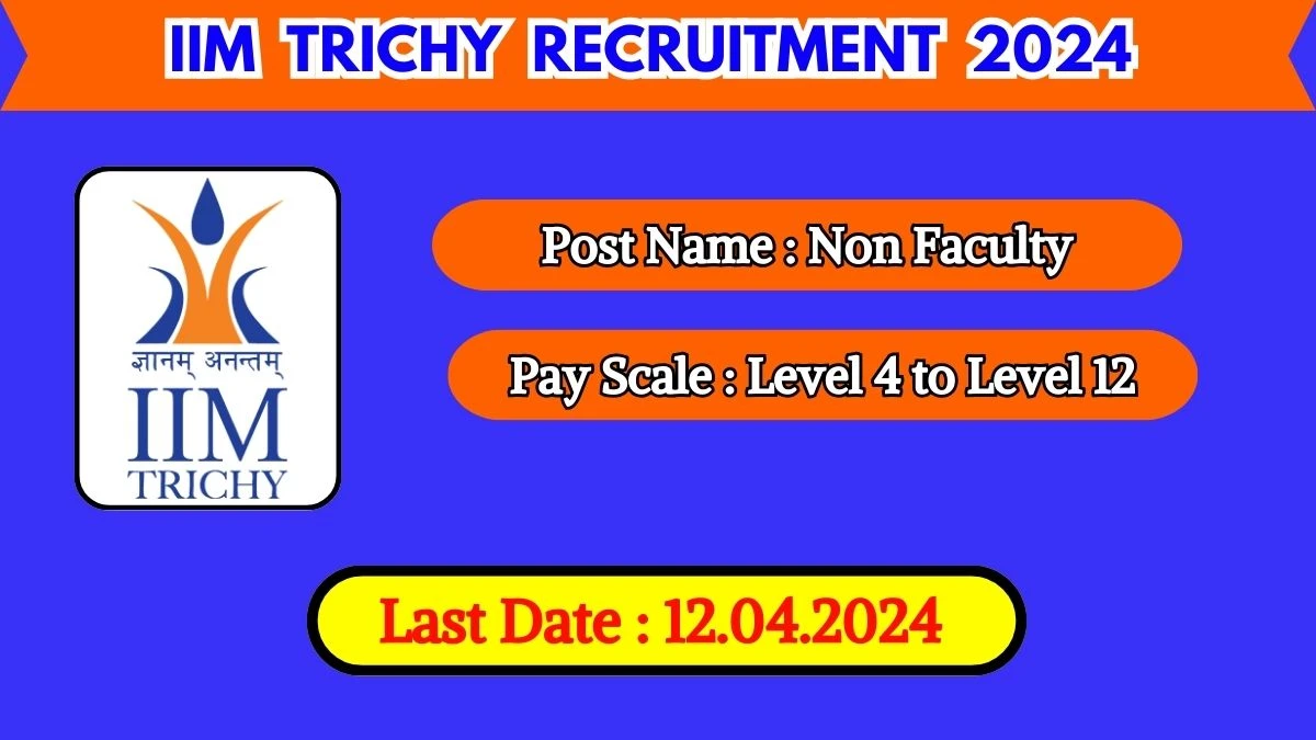 IIM Trichy Recruitment 2024 New Notification Out, Check Post, Vacancies, Salary, Qualification, Age Limit and How to Apply