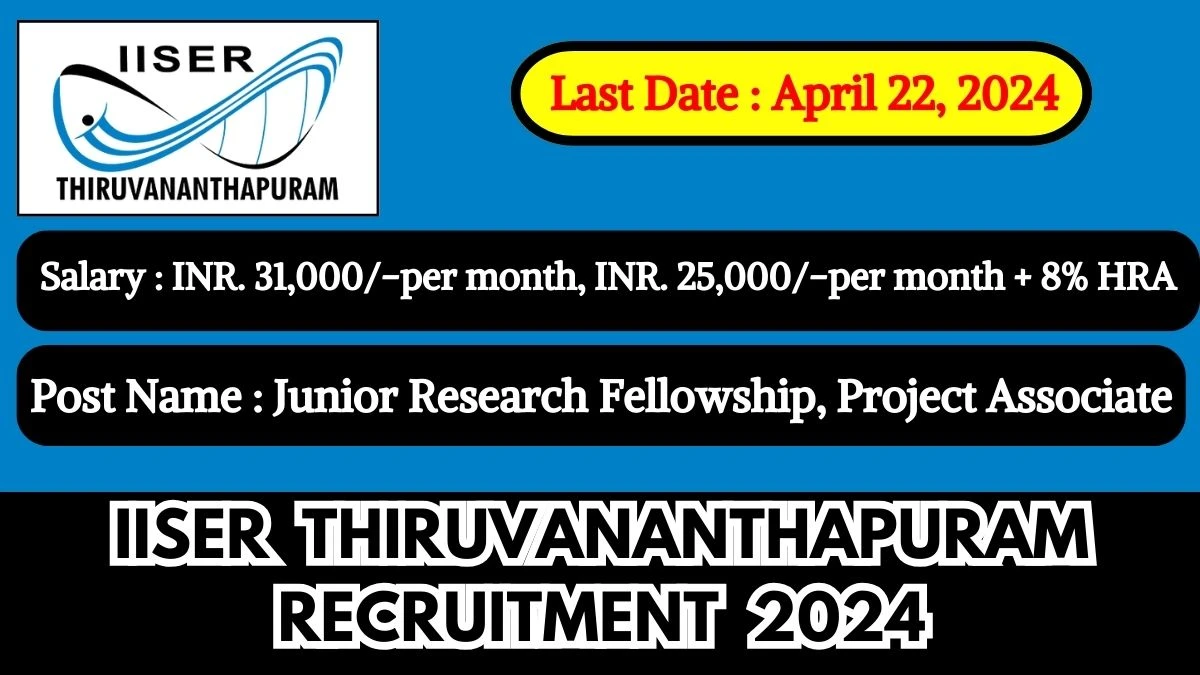 IISER Thiruvananthapuram Recruitment 2024 Check Posts, Salary, Qualification, Age Limit And How To Apply