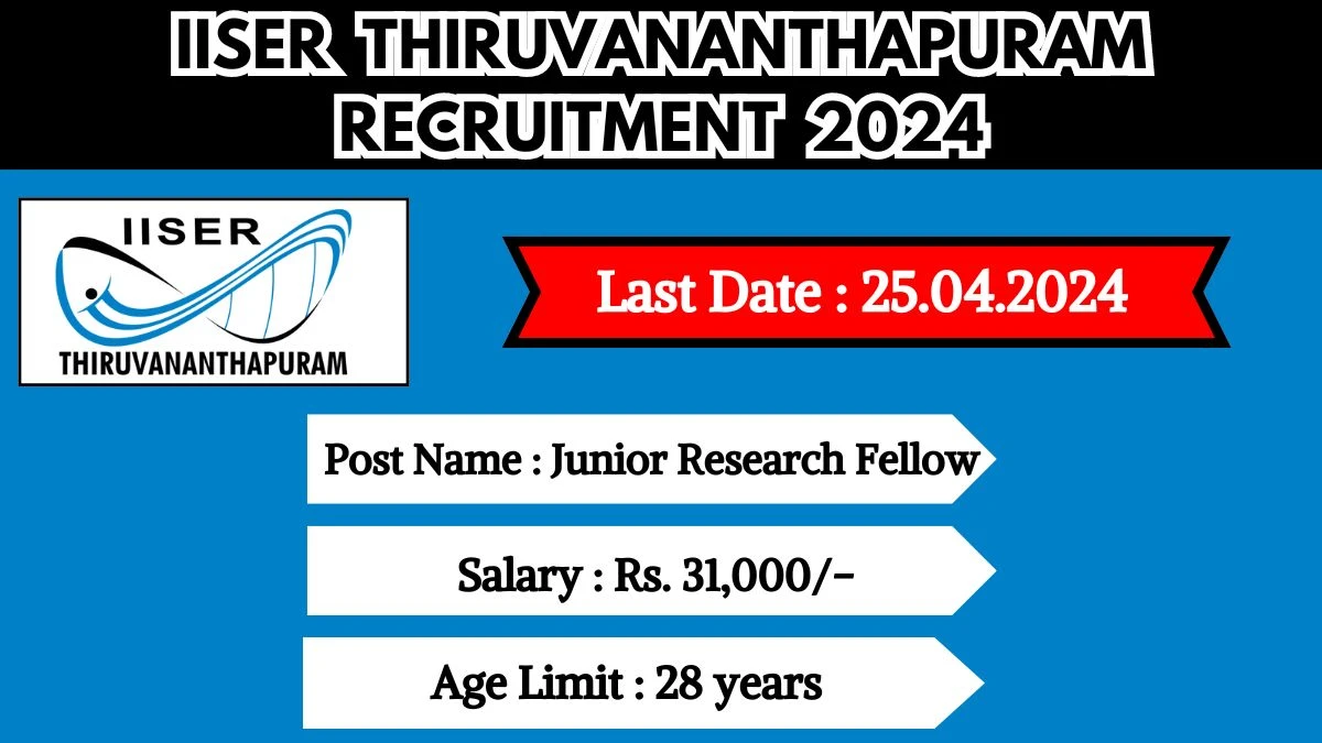 IISER Thiruvananthapuram Recruitment 2024 New Notification Out, Check Post, Age Limit, Salary, Qualification And Procedure To Apply