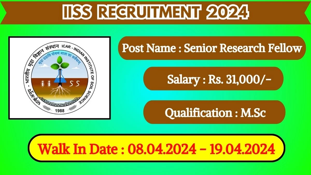 IISS Recruitment 2024 Walk-In Interviews for Senior Research Fellow on 08.04.2024 to 19.04.2024