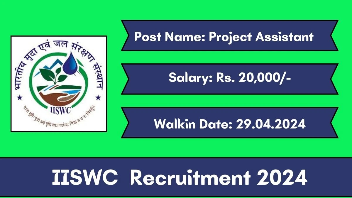 IISWC Recruitment 2024 Walk-In Interviews for Project Assistant on 29.04.2024