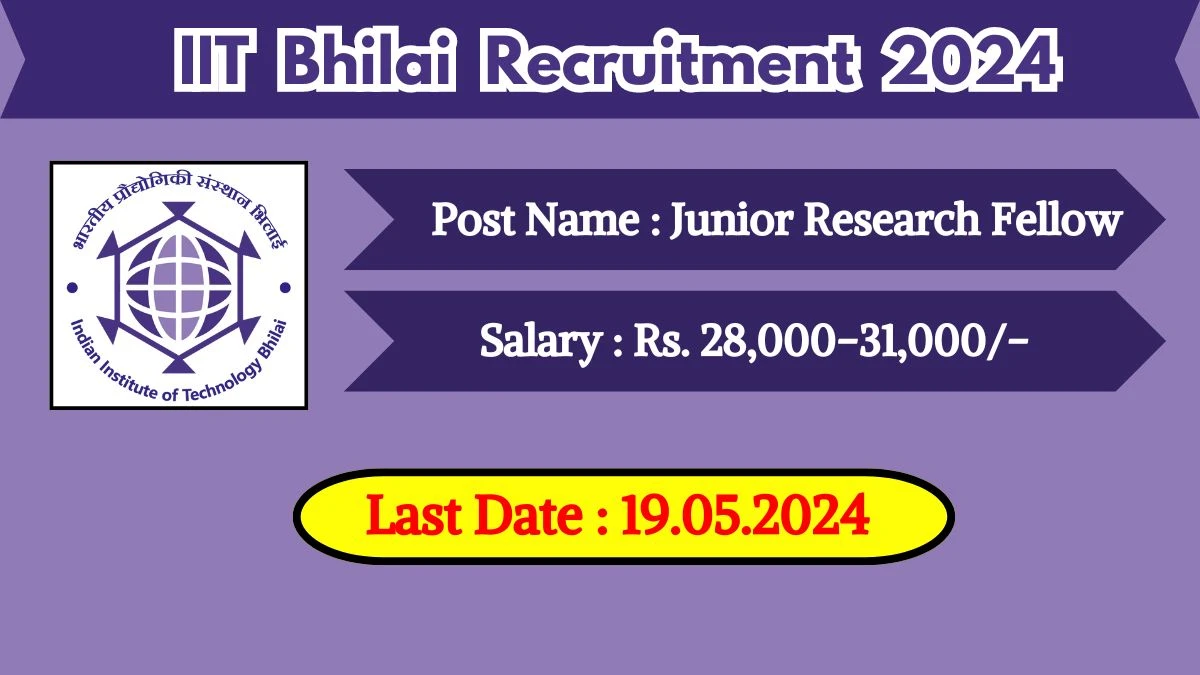 IIT Bhilai Recruitment 2024 Check Post, Salary, Age, Qualification And Other Vital Details