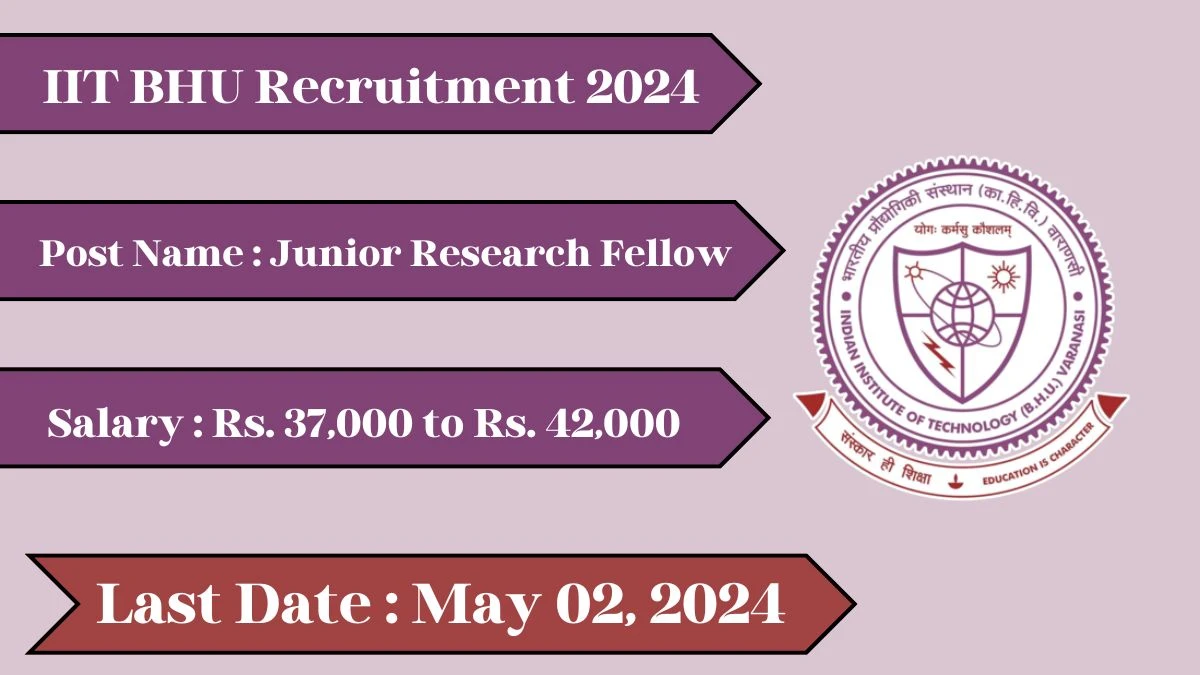 IIT BHU Recruitment 2024 Apply for 01 Junior Research Fellow Jobs @ iitbhu.ac.in