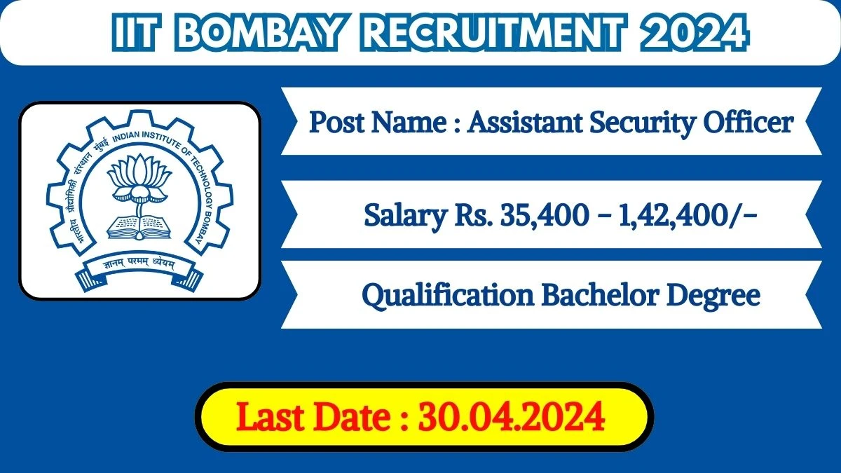 IIT Bombay Recruitment 2024 New Opportunity Out, Check Post, Vacancy, Post, Age, Qualification and Application Procedure