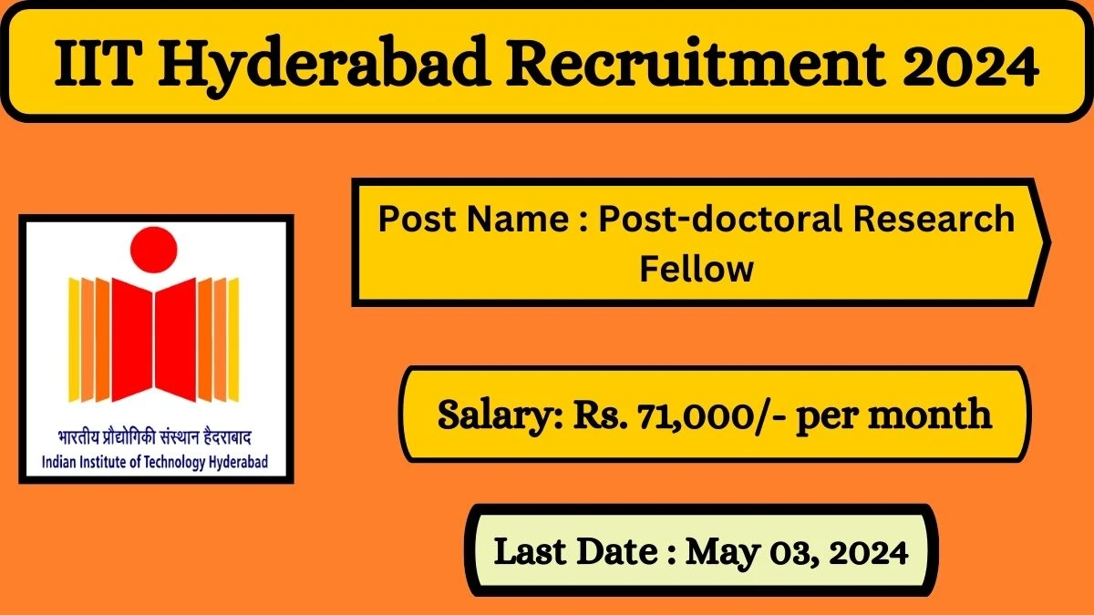 IIT Hyderabad Recruitment 2024 Check Posts, Salary, Qualification, Age Limit And How To Apply