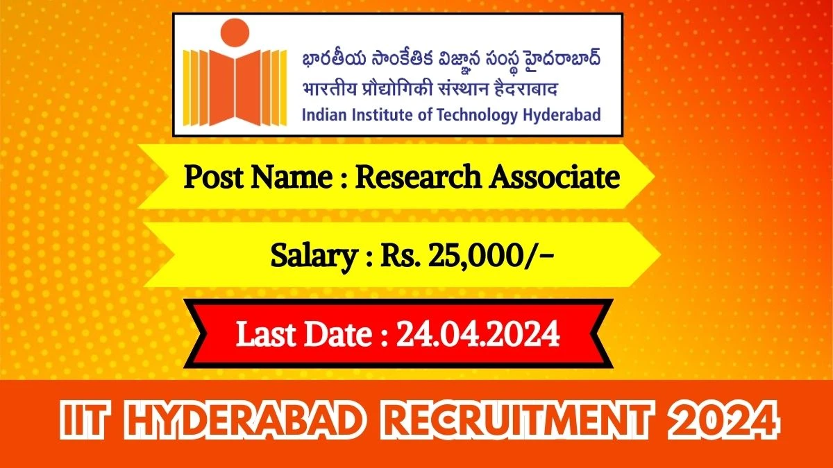 IIT Hyderabad Recruitment 2024 New Opportunity Out, Check Post, Salary, Age, Qualification And Other Vital Details