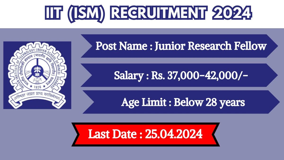 IIT (ISM) Recruitment 2024 Monthly Salary Up To 42000, Check Post, Age, Selection Process And Process To Apply