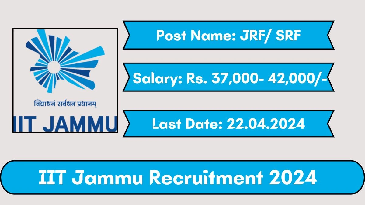 IIT Jammu Recruitment 2024 Monthly Salary Up To 42,000, Check Posts, Vacancies, Qualification, Age, Selection Process and How To Apply