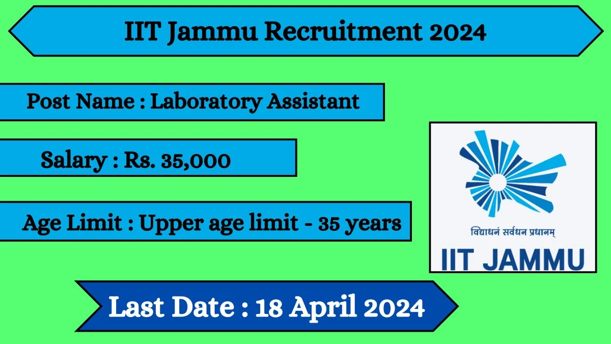 IIT Jammu Recruitment 2024 Notification Out For Vacancies, Check Posts, Qualification, Monthly Salary, And Other Details