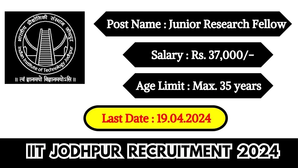 IIT Jodhpur Recruitment 2024 Check Post, Age Limit, Qualification, Vacancies And Selection Process
