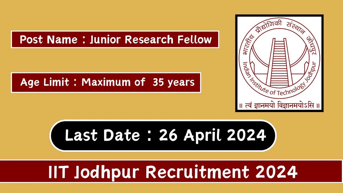 IIT Jodhpur Recruitment 2024 Check Post, Vacancies, Salary, Age Limit And How To Apply