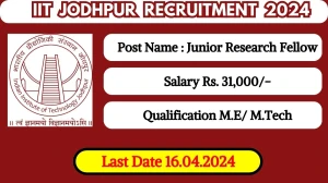 IIT Jodhpur Recruitment 2024 Monthly Salary Up To 31,000, Check Posts, Vacancies, Qualification, Age, Selection Process and How To Apply