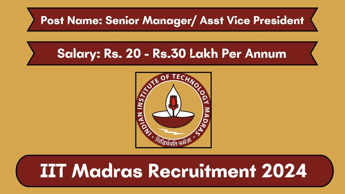 IIT Madras Recruitment 2024 New Notification Out, Check Post, Vacancies, Salary, Qualification and How to Apply
