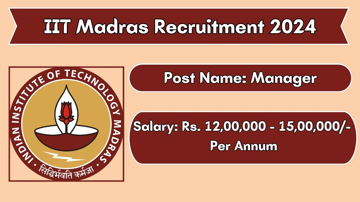 IIT Madras Recruitment 2024 New Notification Out, Check Post, Vacancies, Salary, Qualification, Age Limit and How to Apply