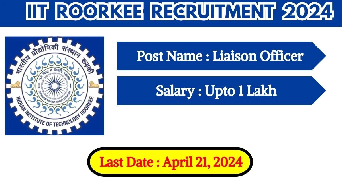 IIT Roorkee Recruitment 2024 Check Post, Age Limit, Qualification, Vacancies And Selection Process