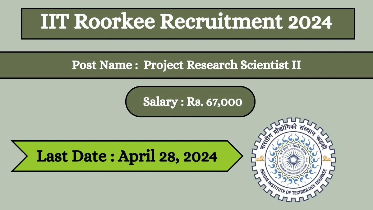 IIT Roorkee Recruitment 2024 Salary Up to 67,000 Per Month, Check Posts, Vacancies, Qualification And How To Apply