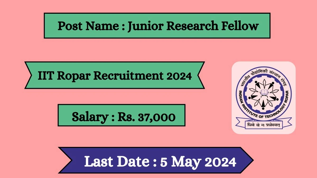 IIT Ropar Recruitment 2024 New Notification Out For 01 Vacancy, Check Post, Qualification, Salary And Other Vital Details