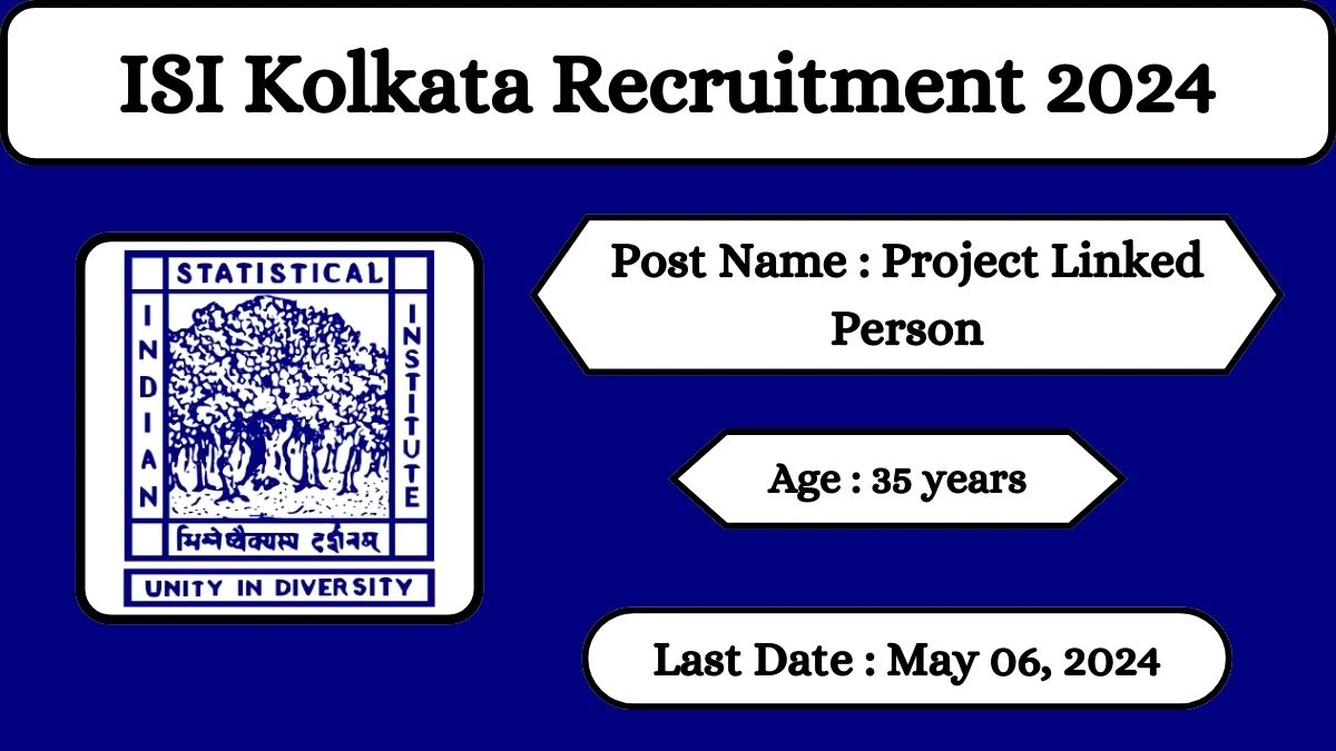 ISI Kolkata Recruitment 2024 Check Posts, Salary, Qualification, Age Limit And How To Apply