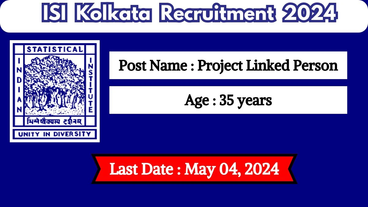 ISI Kolkata Recruitment 2024 Check Posts, Salary, Qualification, Age Limit, Selection Process And How To Apply