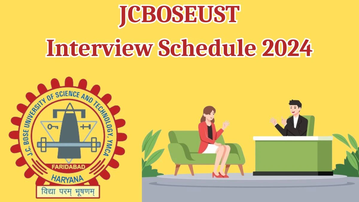 JCBOSEUST Interview Schedule 2024 Announced Check and Download JCBOSEUST Assistant Professor at jcboseust.ac.in - 25 April 2024