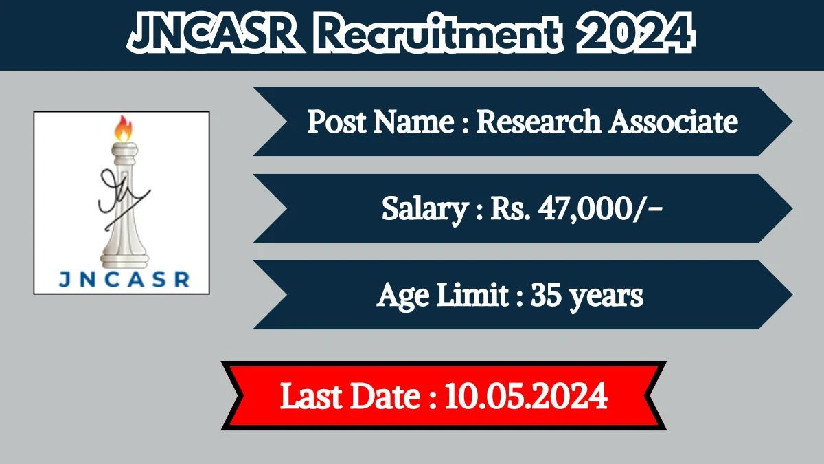 JNCASR Recruitment 2024 Notification Out, Check Post, Age Limit, Salary, Qualification And Process To Apply