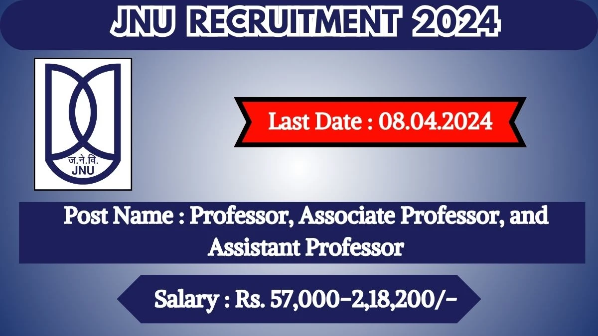 JNU Recruitment 2024 Check Post, Tenure, Salary, Qualification And How To Apply