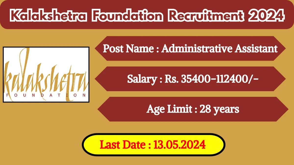 Kalakshetra Foundation Recruitment 2024 Check Post, Age Limit, Salary, Qualification And How To Apply