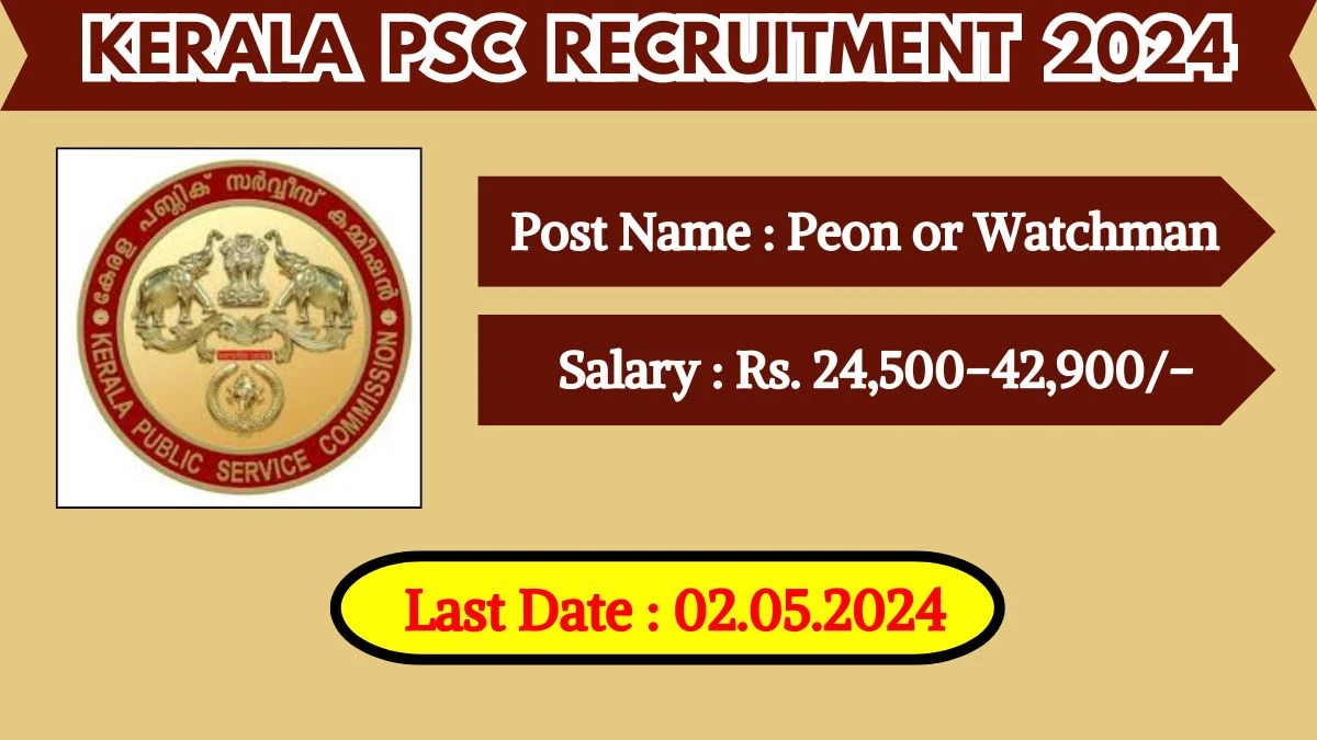 Kerala PSC Recruitment 2024 Notification Out For 80 Vacancies, Check Post, Age, Qualification, Application Fee And Process To Apply