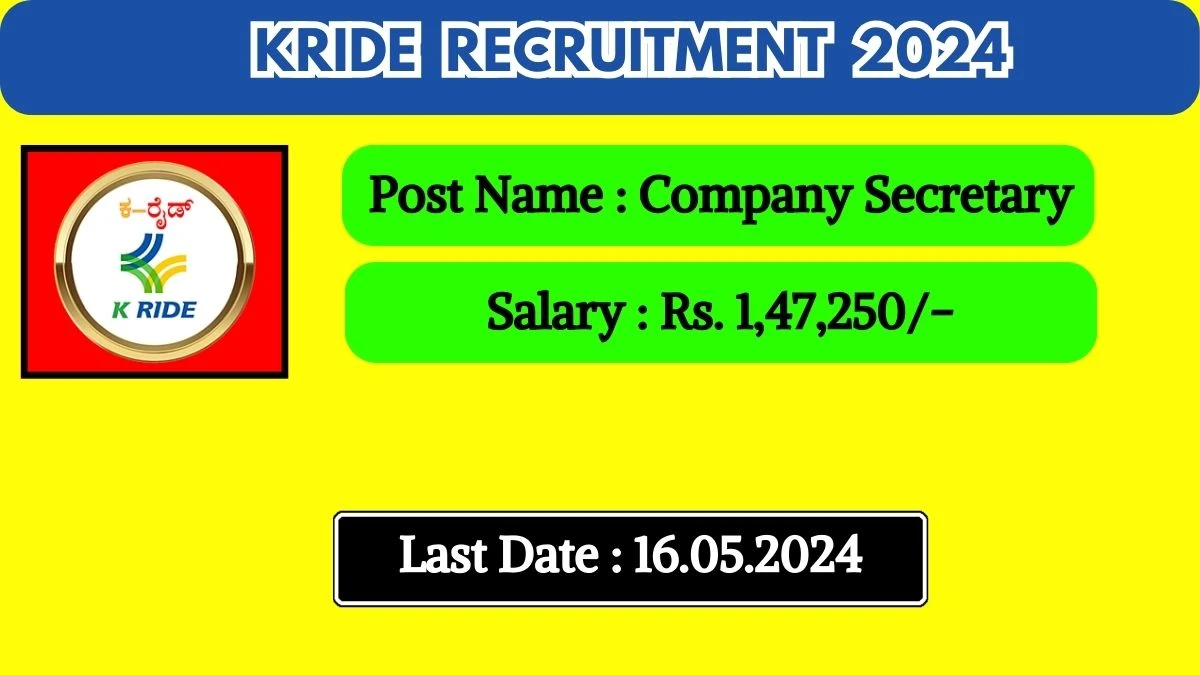 KRIDE Recruitment 2024 New Opportunity Out, Check Vacancy, Post, Salary, Age Limit, Qualification and Application Procedure