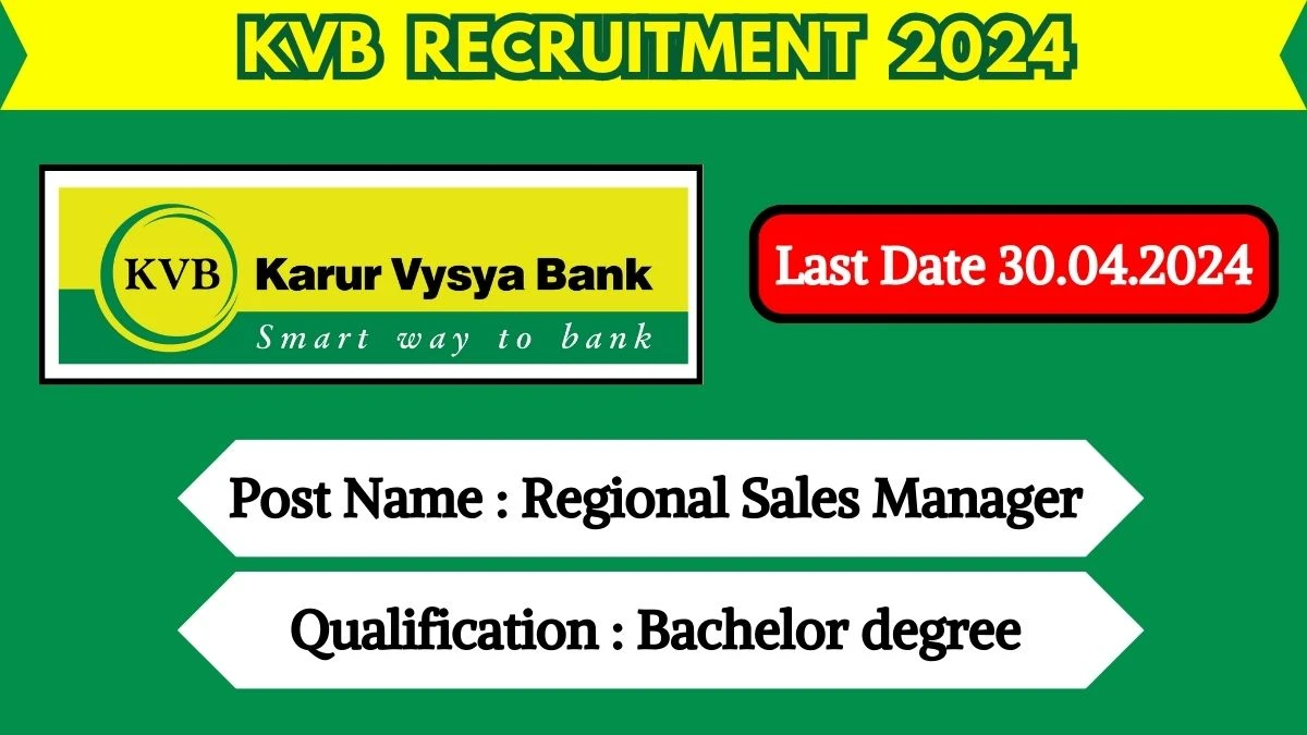 KVB Recruitment 2024 New Notification Out, Check Post, Salary, Qualification, Selection Process and Application Procedure