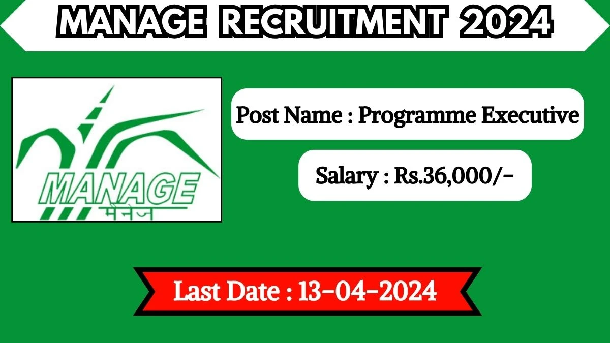 MANAGE Recruitment 2024 Check Post, Age, Salary, Qualification And Other Important Details