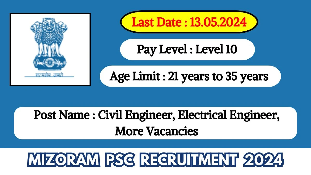 Mizoram PSC Recruitment 2024 New Notification Out, Check Post, Vacancies, Salary, Qualification, Age Limit and How to Apply