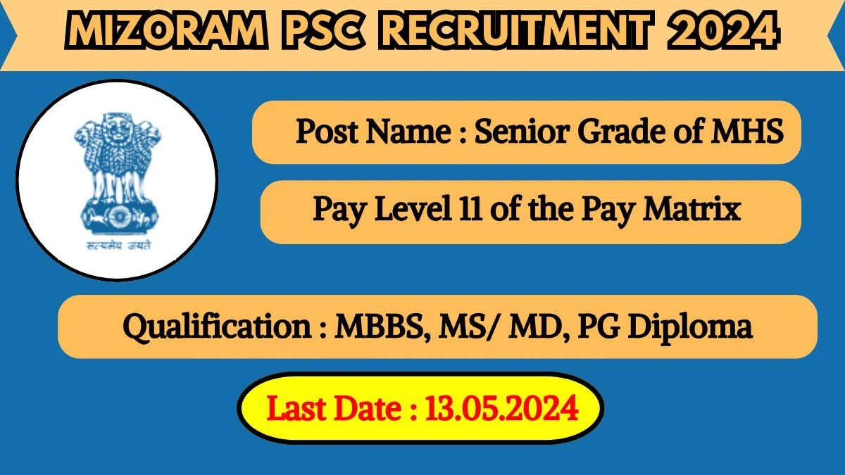 Mizoram PSC Recruitment 2024 New Notification Out, Check Post, Vacancies, Salary, Qualification, Age Limit and How to Apply