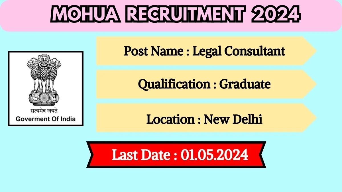 MOHUA Recruitment 2024 New Opportunity Out, Check Vacancy, Post, Qualification and Application Procedure