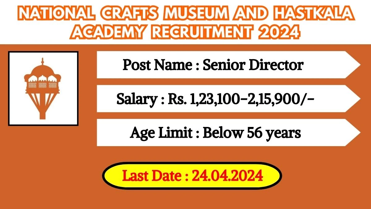 National Crafts Museum and Hastkala Academy Recruitment 2024 Notification Out For Vacancies, Check Post, Salary, Age, Qualification And Other Vital Details