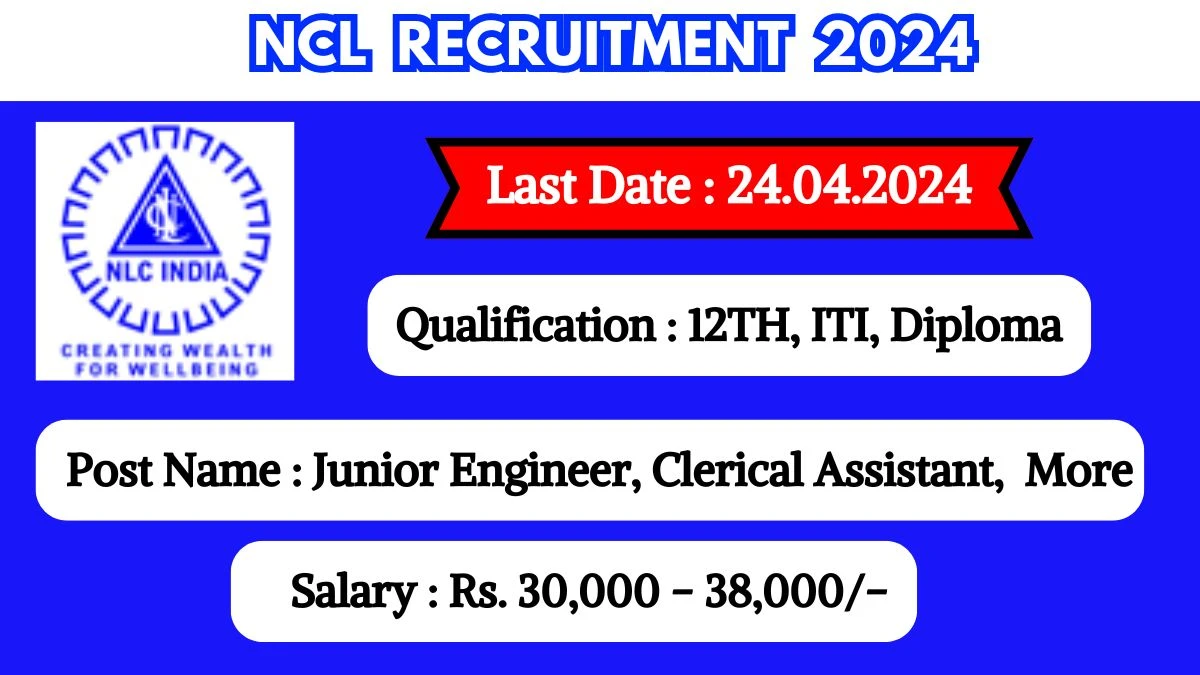 NCL Recruitment 2024 Monthly Salary Up To 38,000, Check Posts, Vacancies, Qualification, Age, Selection Process and How To Apply