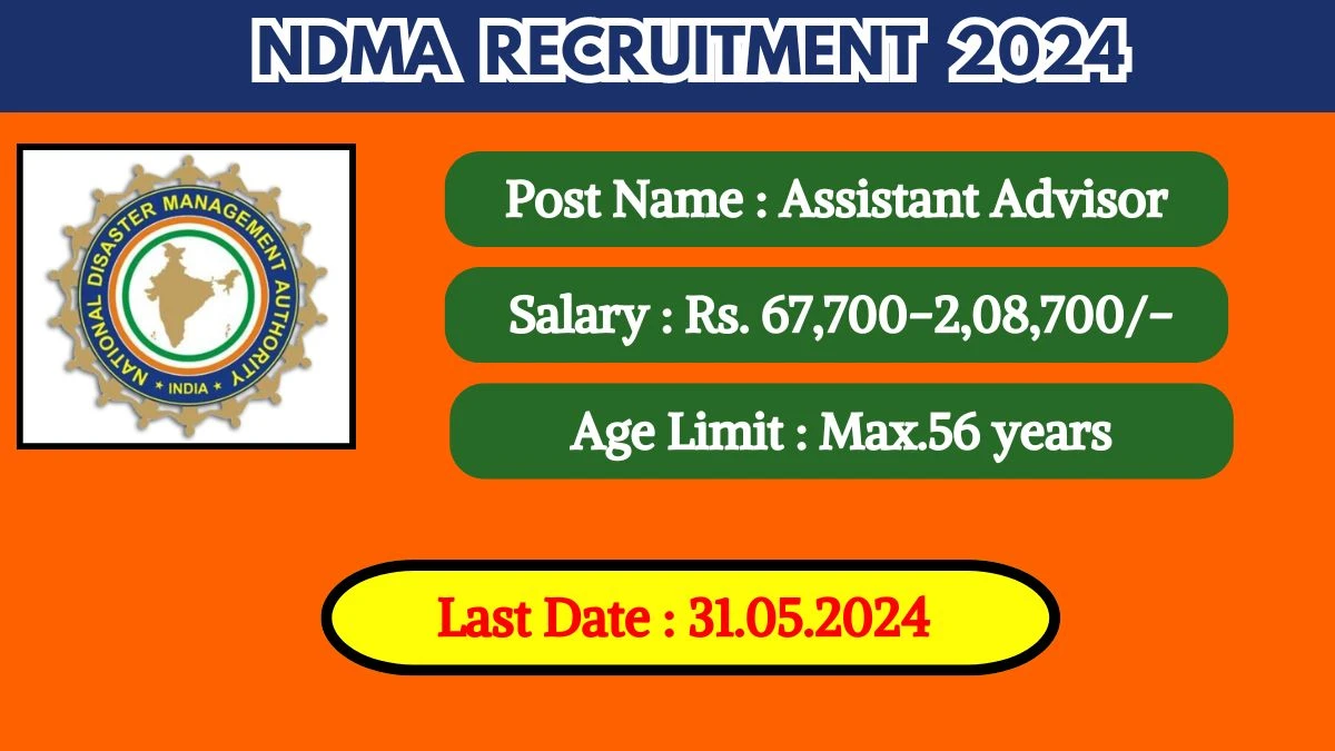 NDMA Recruitment 2024 Notification Out For Vacancies, Check Post, Salary, Age, Qualification And How To Apply